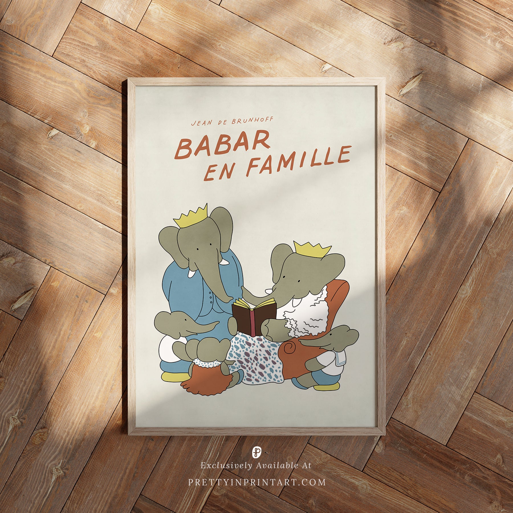 Babar Nursery Art - Babar the Elephant nursery wall art print, Vintage Babar nursery decor for baby’s room, Classic Babar prints for children’s bedrooms