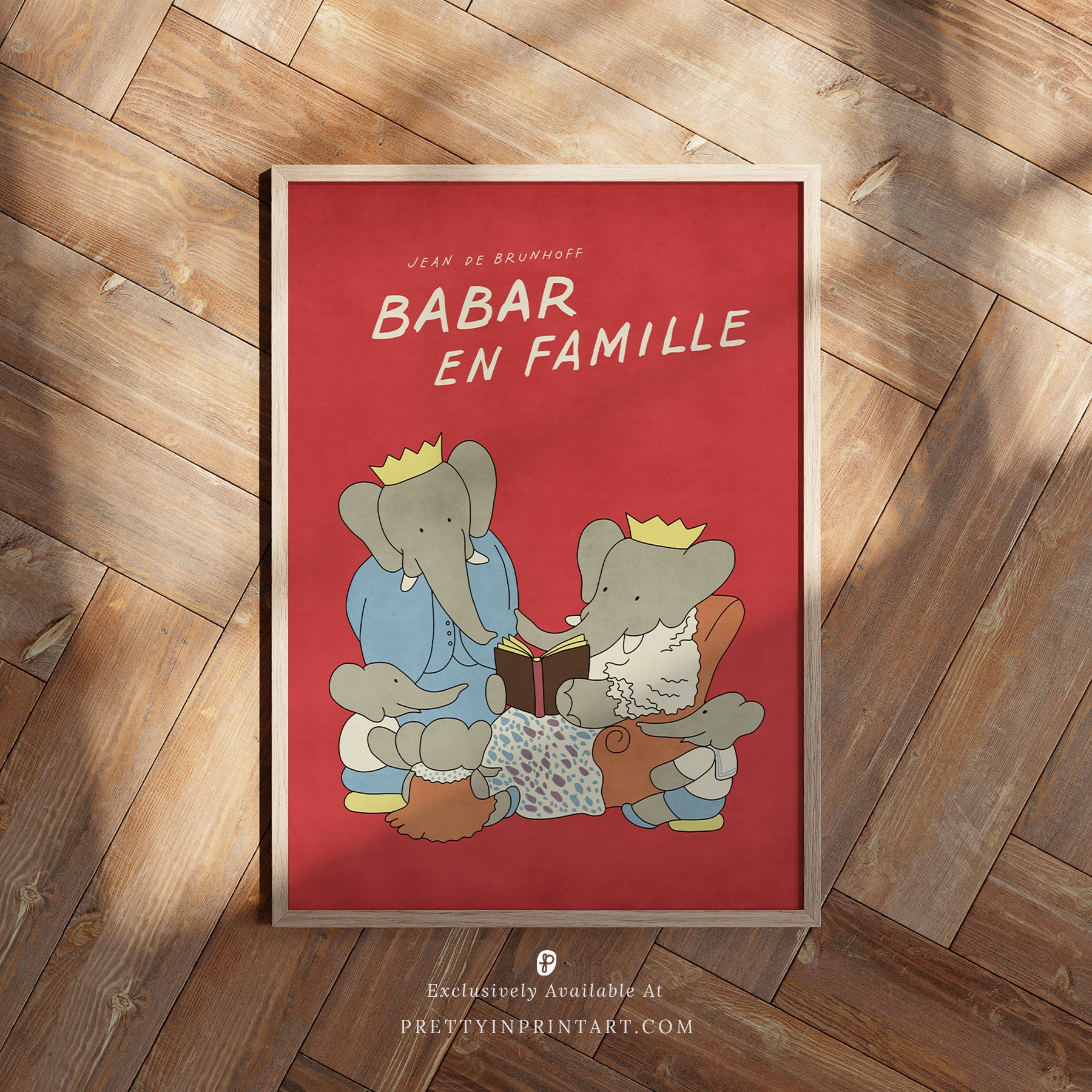 Babar Nursery Art - Babar the Elephant nursery wall art print, Vintage Babar nursery decor for baby’s room, Classic Babar prints for children’s bedrooms