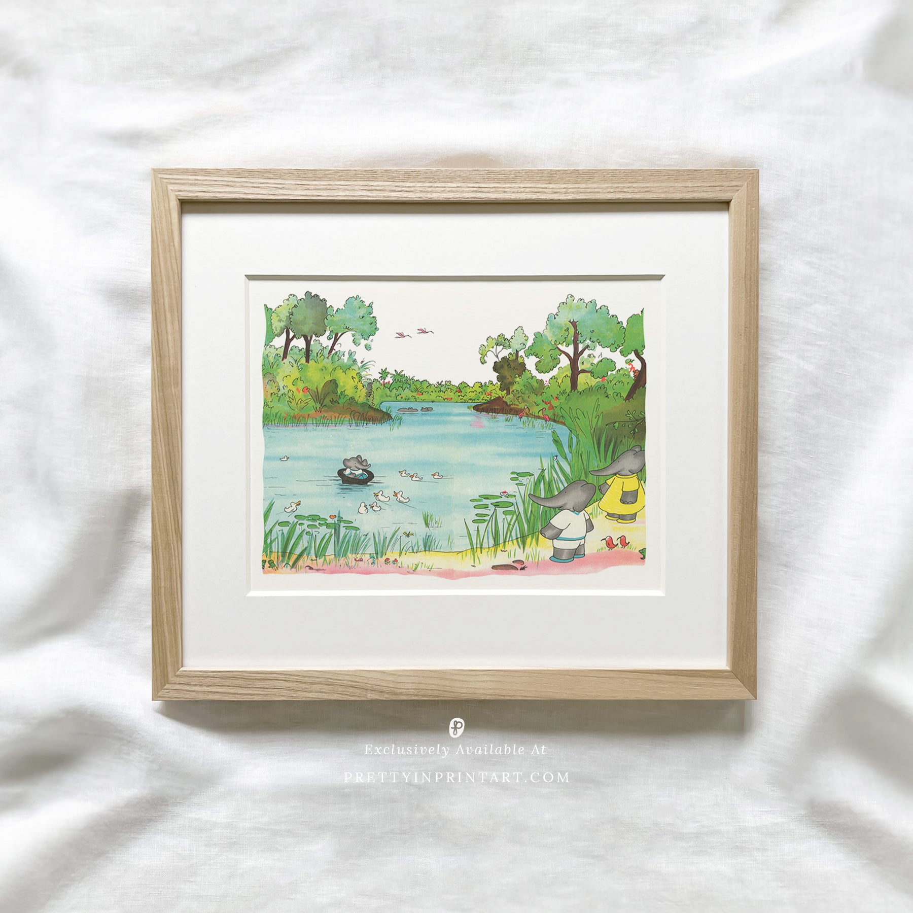Babar Nursery Art - Babar the Elephant nursery wall art print, Vintage Babar nursery decor for baby’s room, Classic Babar prints for children’s bedrooms