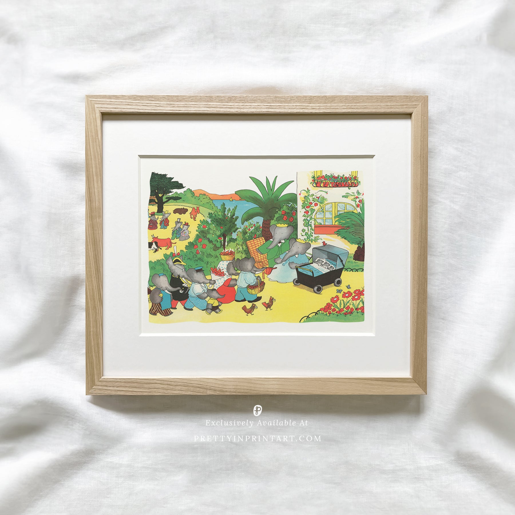 Babar Nursery Art - Babar the Elephant nursery wall art print, Vintage Babar nursery decor for baby’s room, Classic Babar prints for children’s bedrooms