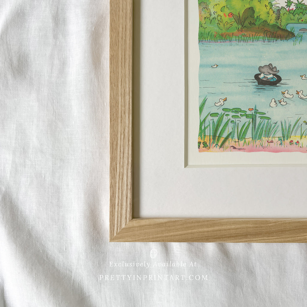 Babar On the Pond |  Framed & Mounted Print