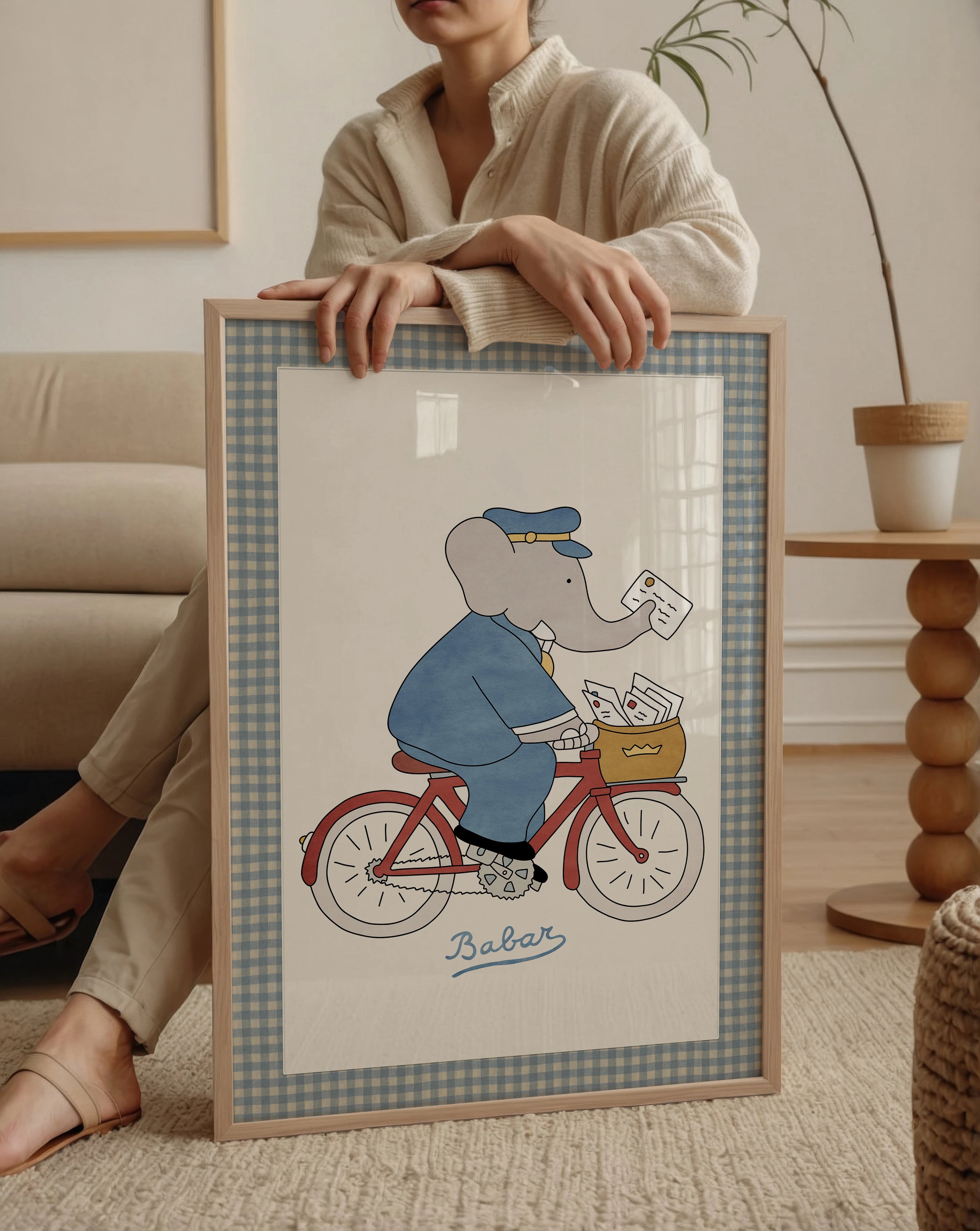 Vintage Babar the Elephant nursery print for children's bedroom decor