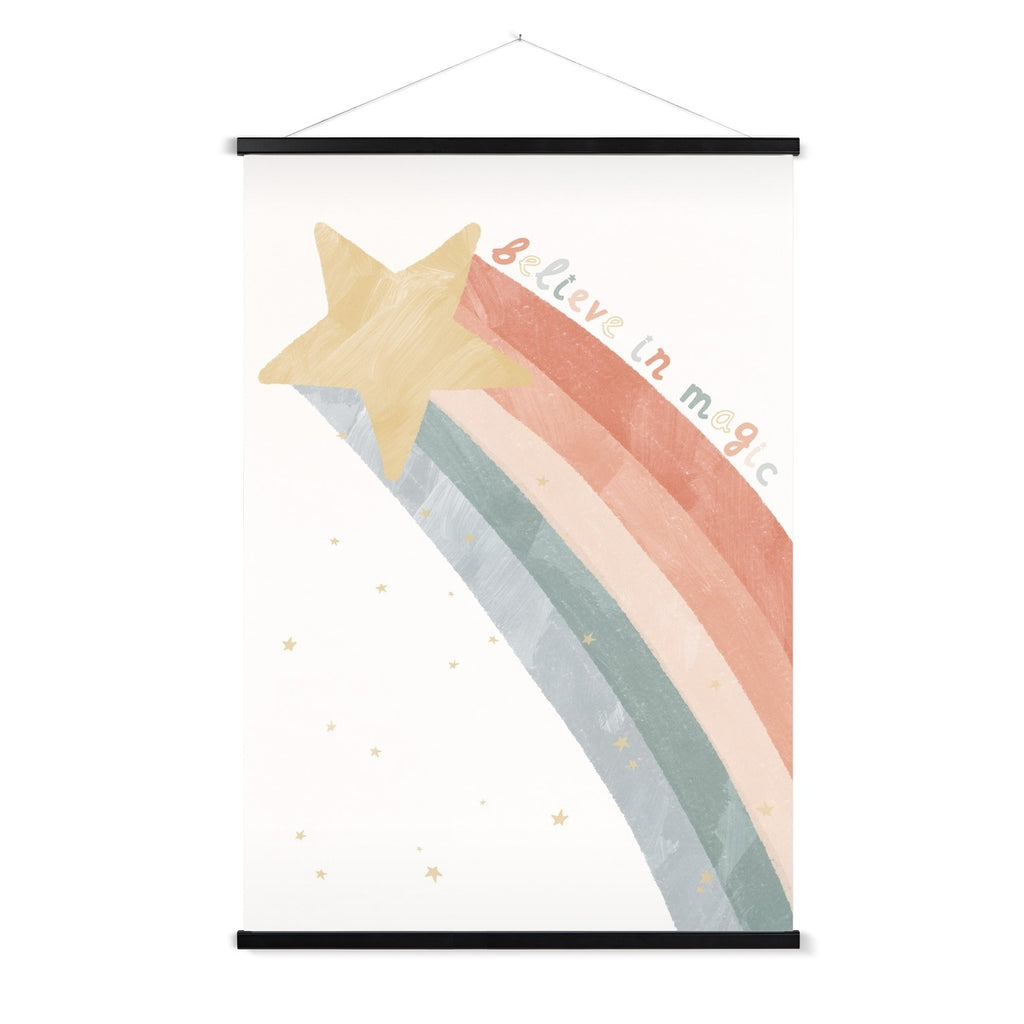 Shooting Star Print - Believe in Magic |  Fine Art Print with Hanger