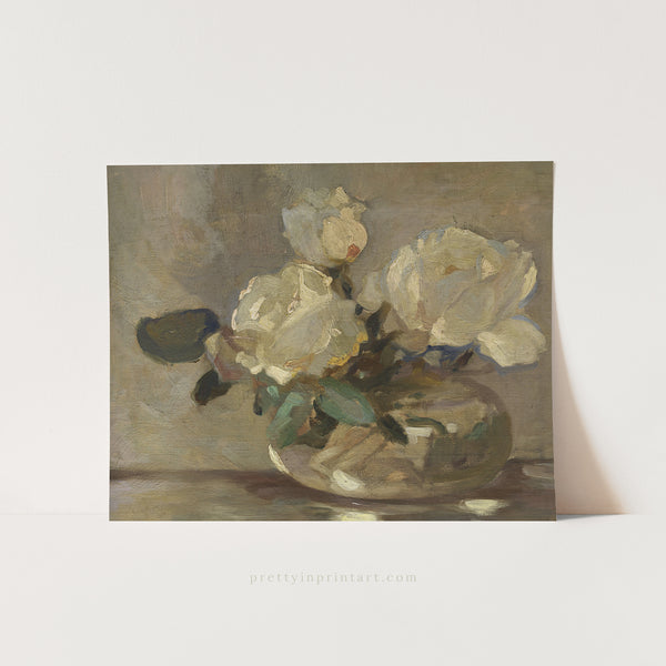 White Flowers in Vase, 00846 |  Unframed
