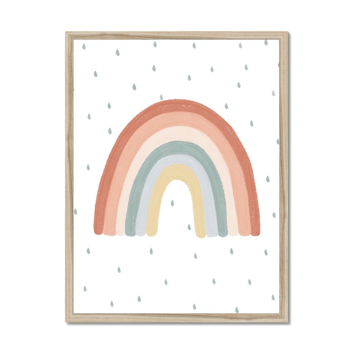 Regenbogen-Wandkunst – Dezente Farben | Gerahmter Druck