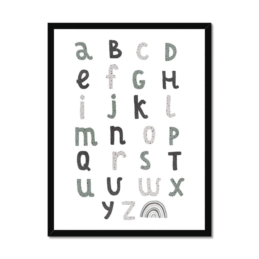 Alphabet Chart - Spearmint Blue |  Framed Print