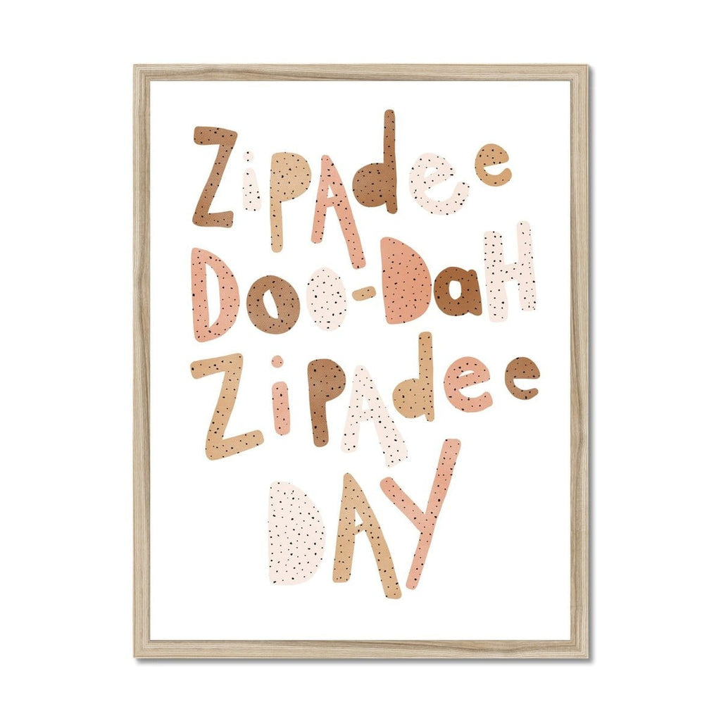 Zipadee Doo Dah - Neutral Burnt Umber |  Framed Print