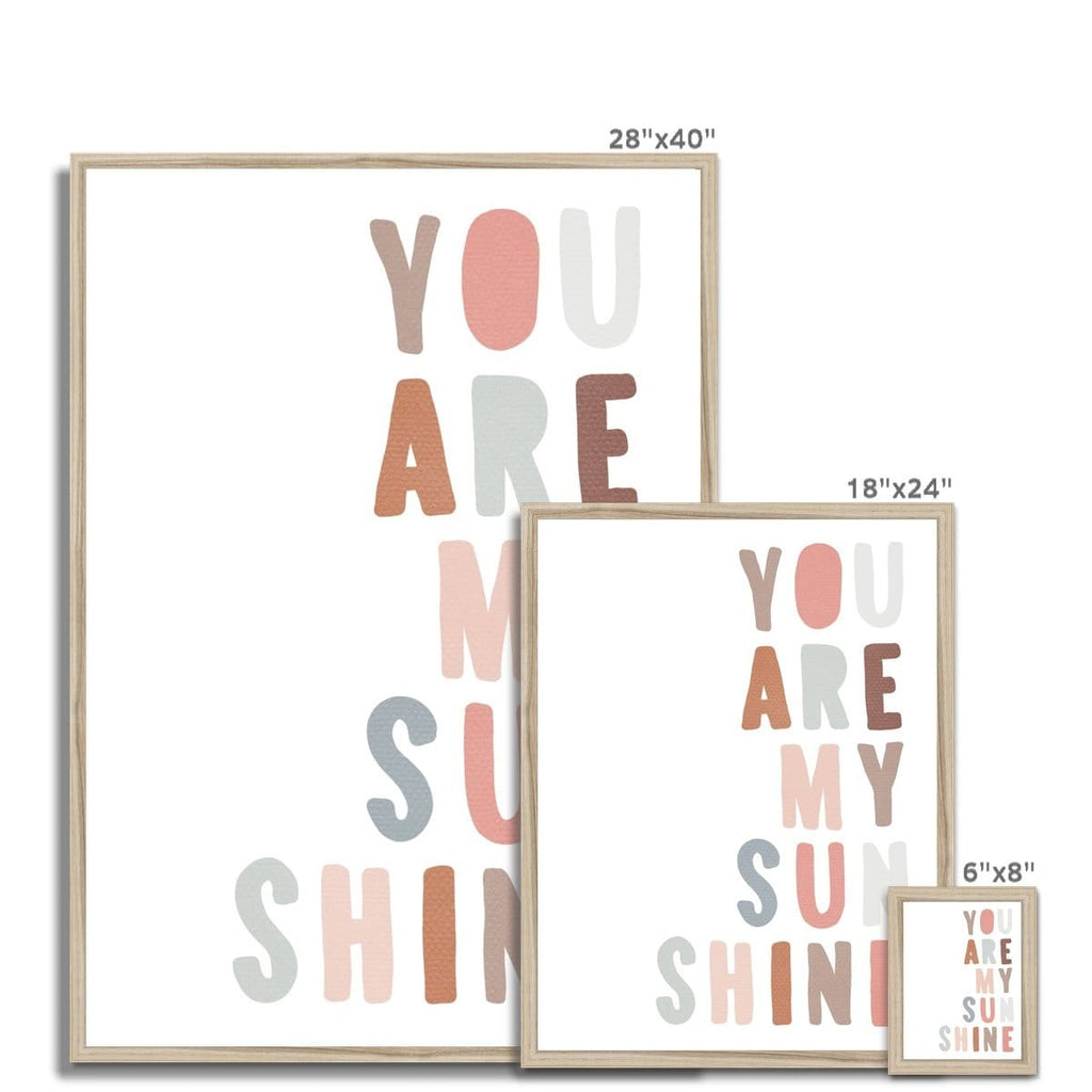You Are My Sunshine - Ice Cream Colours |  Framed Print