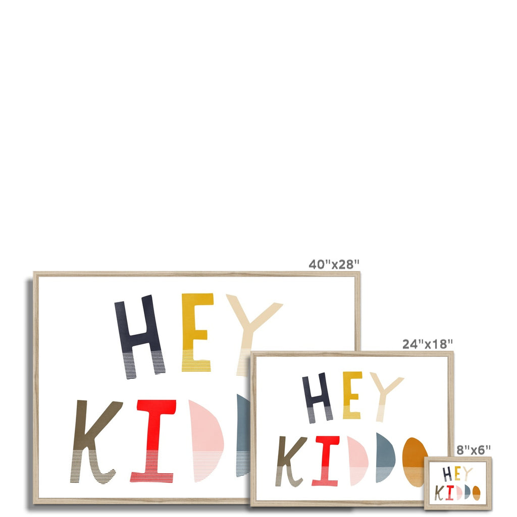 Hey Kiddo - Muted (Landscape) |  Framed Print