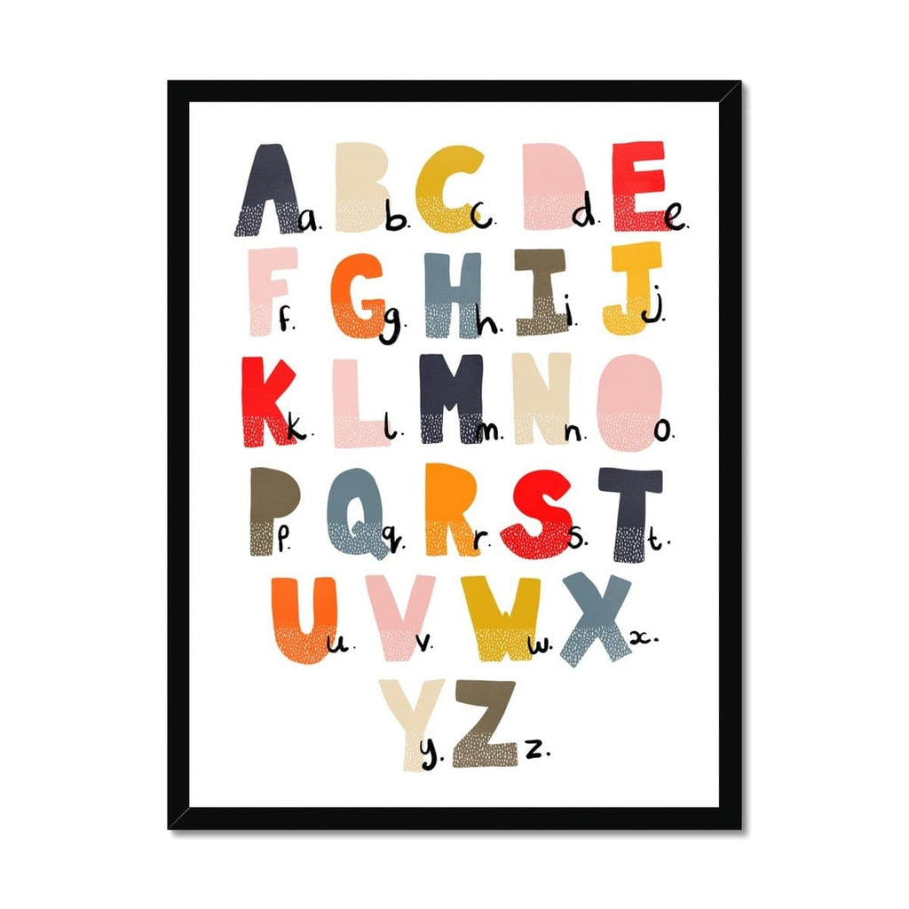 Alphabet Chart - Muted Rainbow |  Framed Print