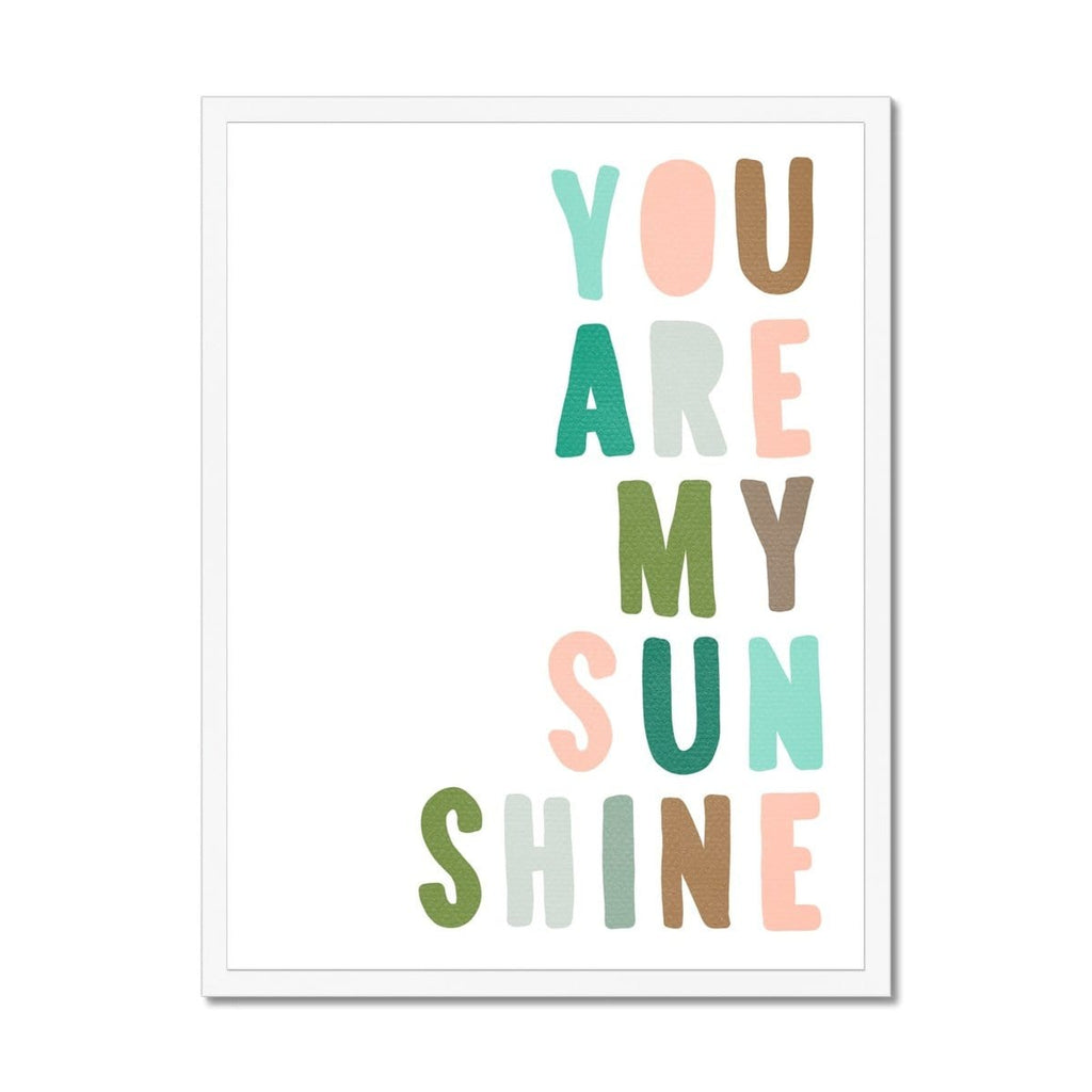 You Are My Sunshine - Pink & Green |  Framed Print