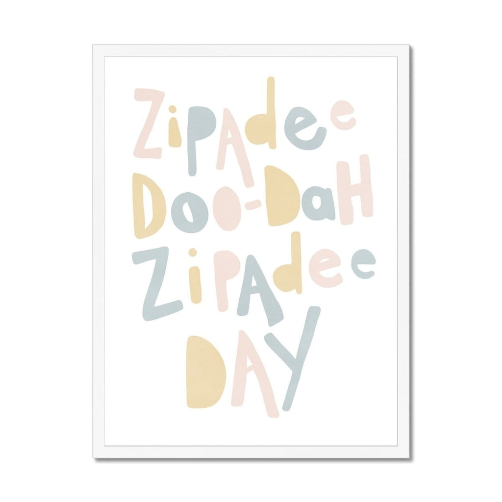 Zipadee Doo Dah - Pink, Yellow, Blue |  Framed Print