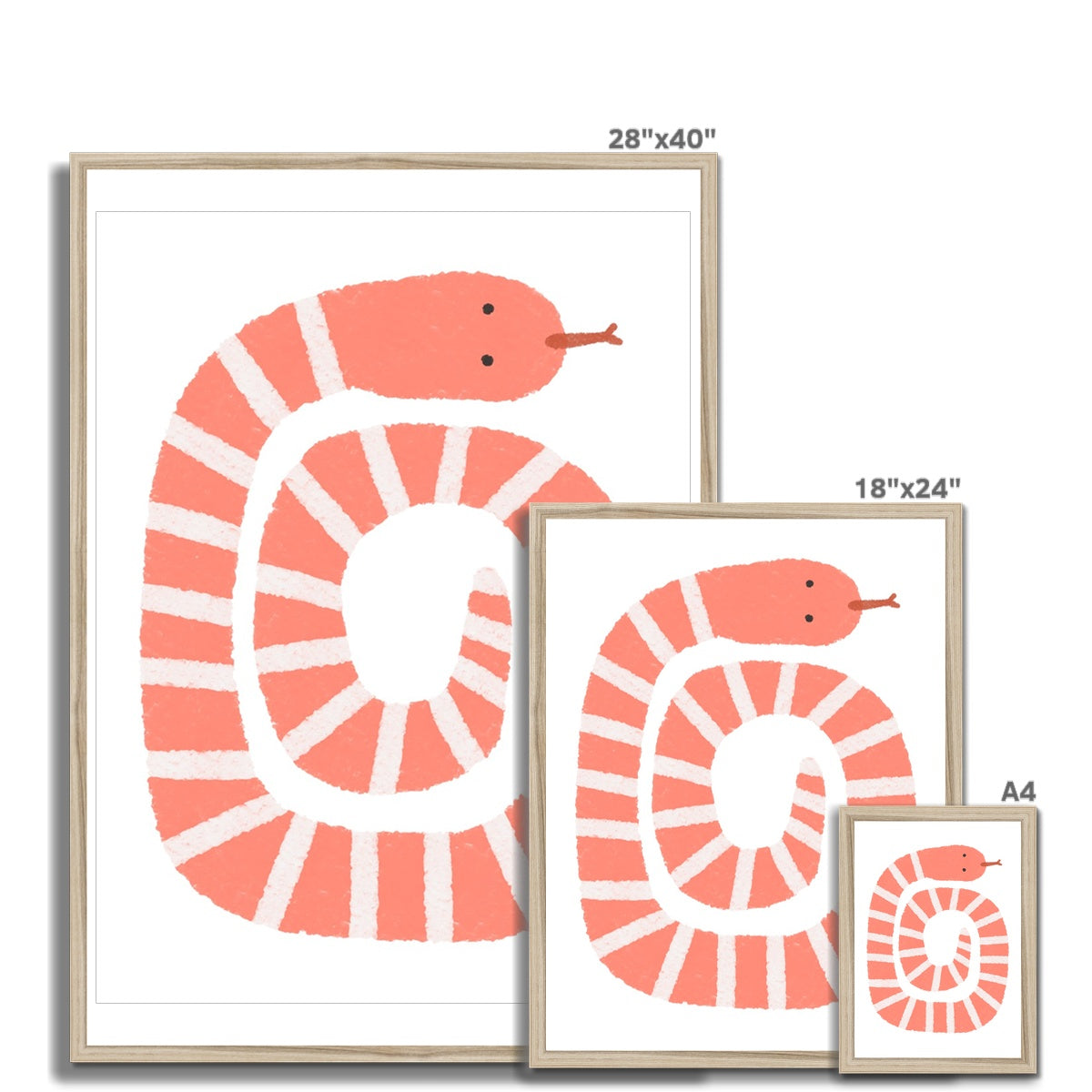 Snake Print - Pink |  Framed Print
