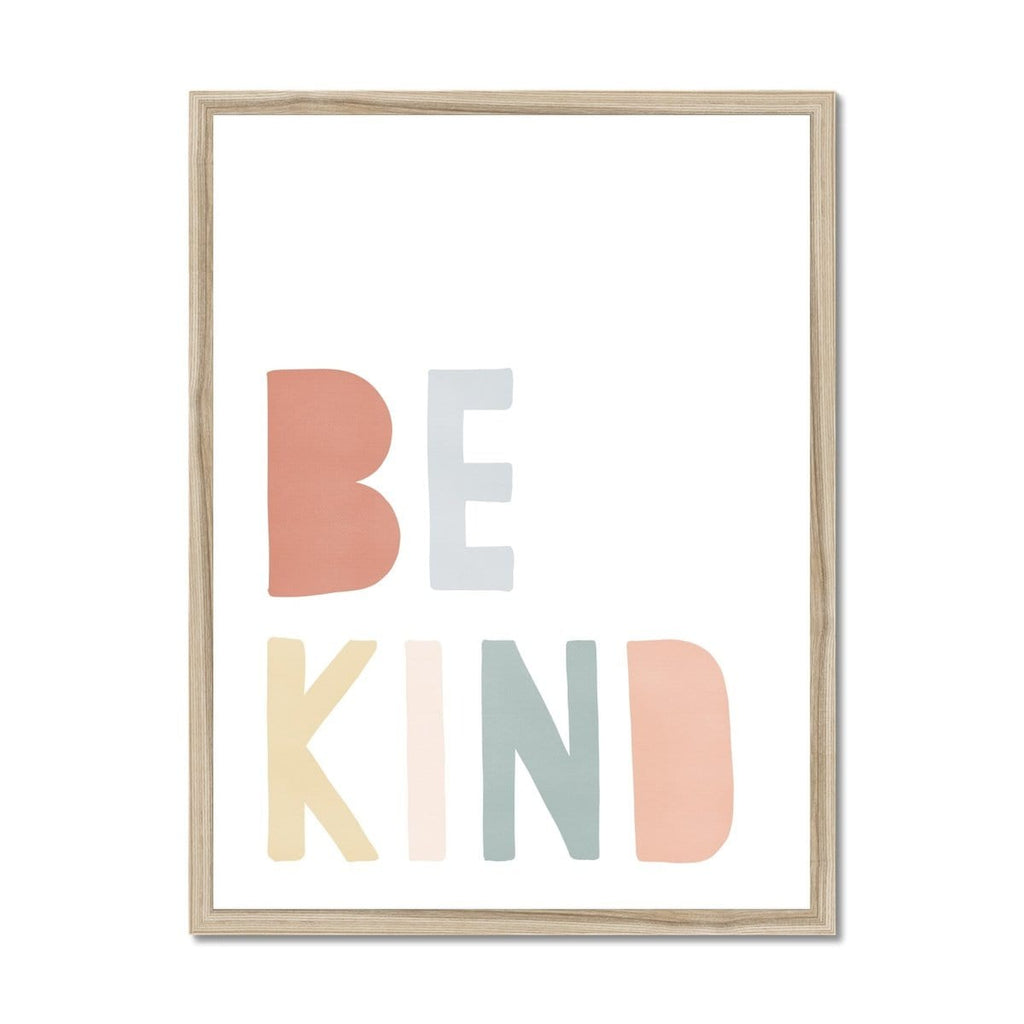 Be Kind Print - Subtle Rainbow |  Framed Print