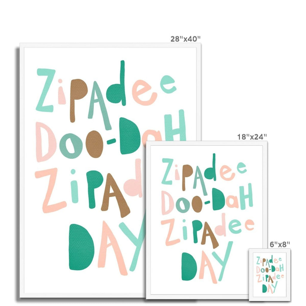 Zipadee Doo Dah - Pink & Green |  Framed Print
