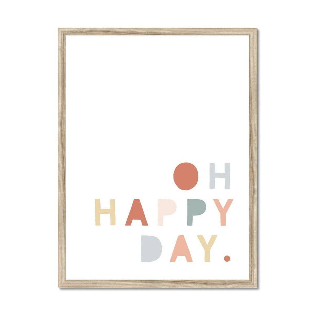 Oh Happy Day - Subtle Rainbow Colours |  Framed Print