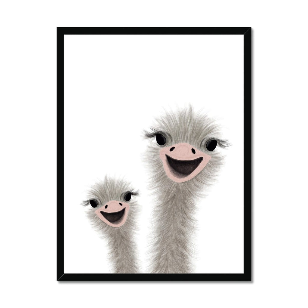 Ostrich - Children's Animal Art |  Framed Print