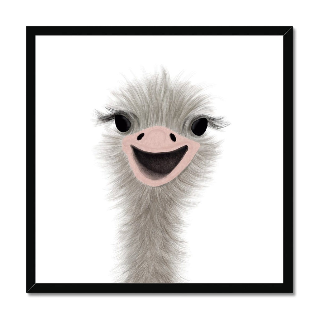 Ostrich Peekaboo - Portrait |  Framed Print