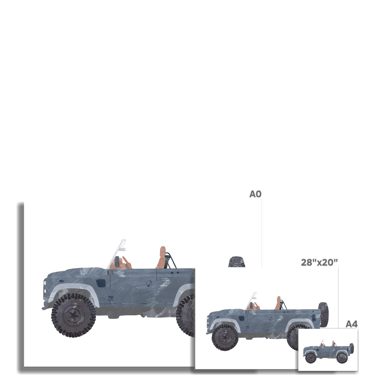 4x4 Land Rover – Blue Beach | Ungerahmt