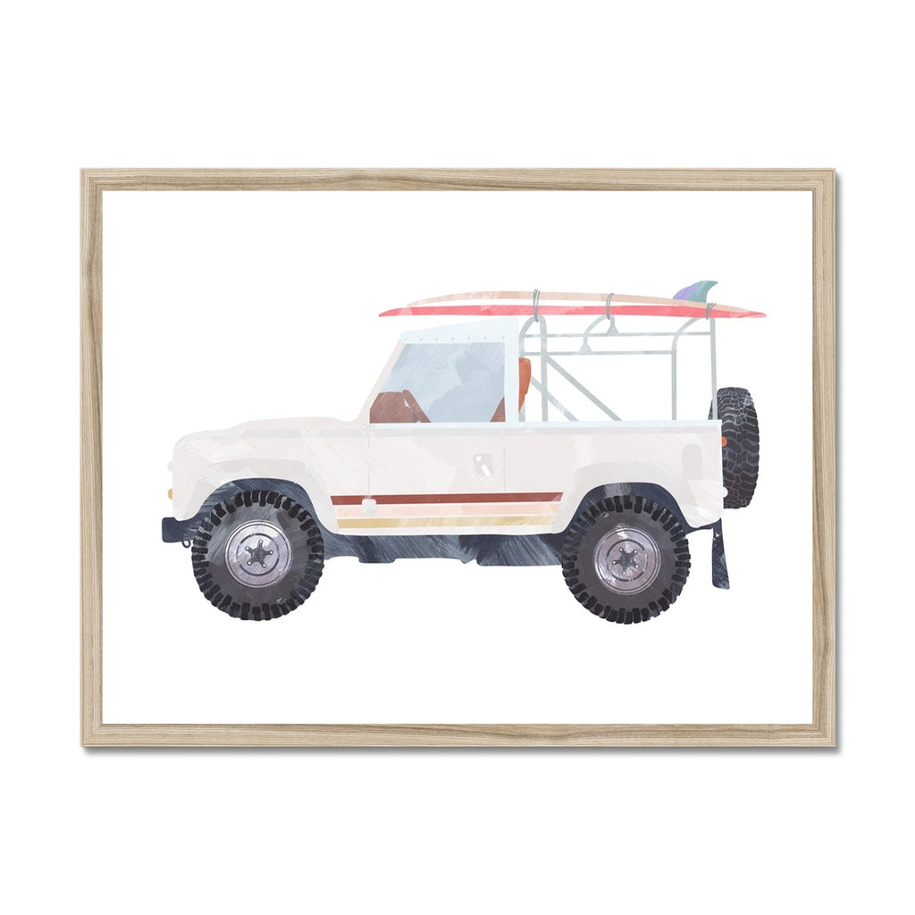 4x4 Land Rover - White Beach |  Framed Print