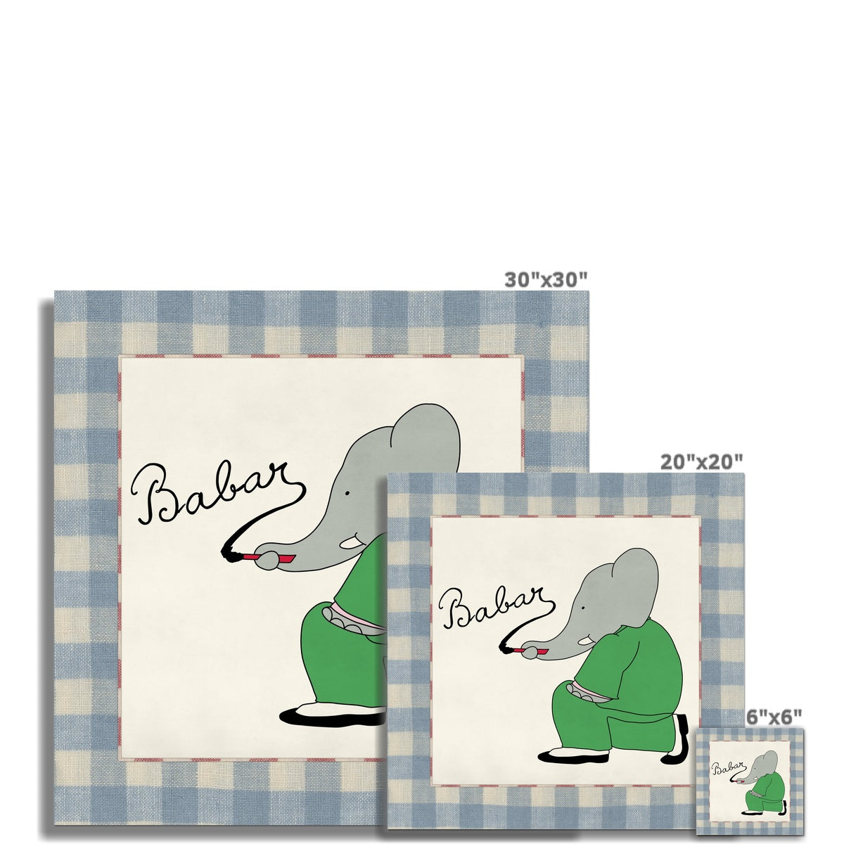 Babar Nursery Art - Babar the Elephant nursery wall art print, Vintage Babar nursery decor for baby’s room, Classic Babar prints for children’s bedrooms