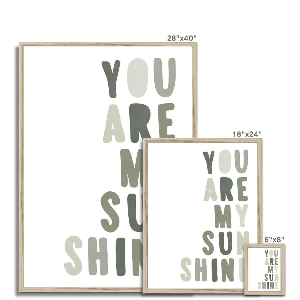 You Are My Sunshine - Jungle Greens |  Framed Print