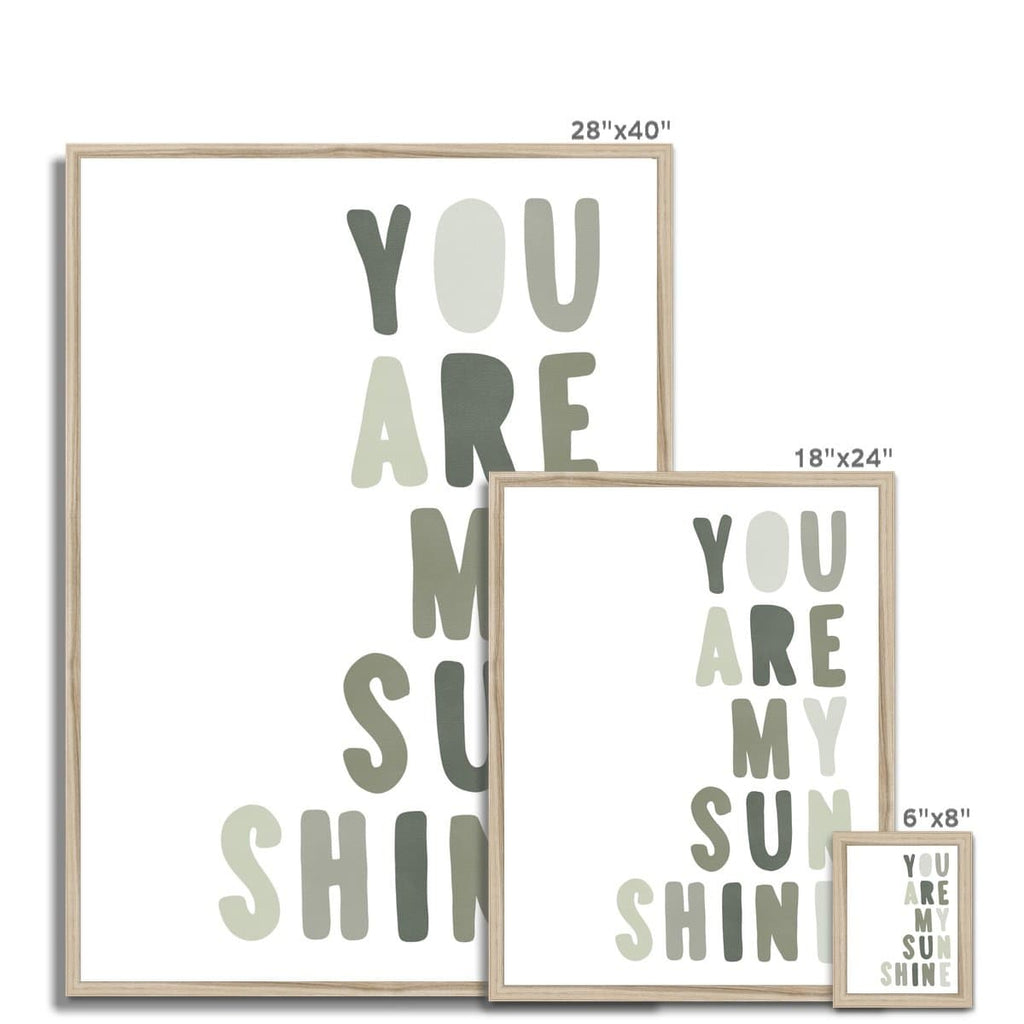You Are My Sunshine - Jungle Greens |  Framed Print