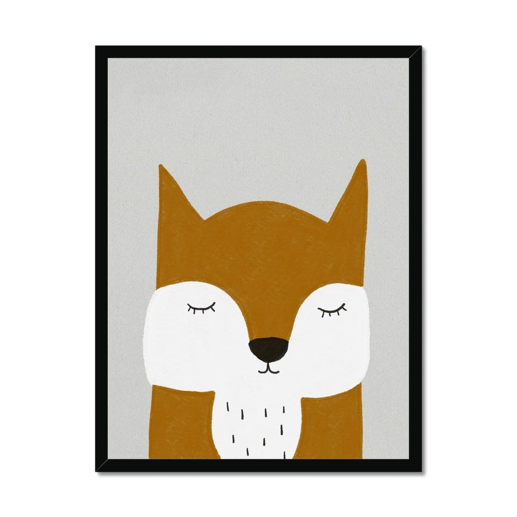 Sleepy Fox - Orange |  Framed Print