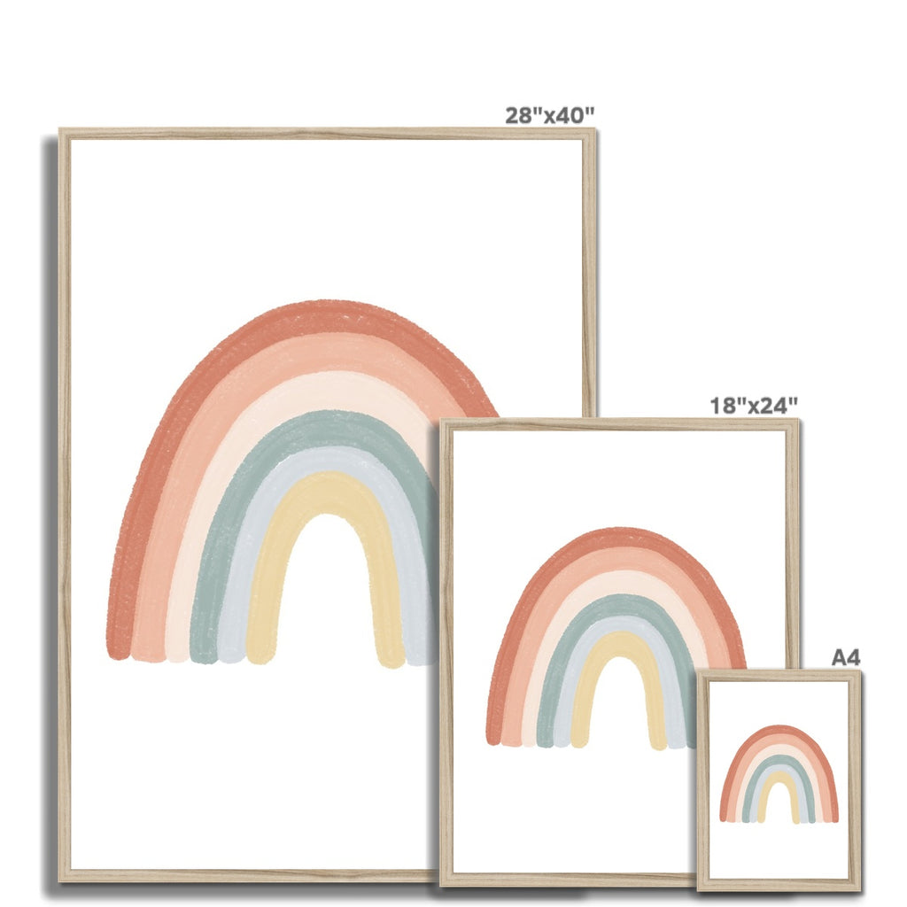 Rainbow Wall Art - Subtle - No Drops |  Framed Print