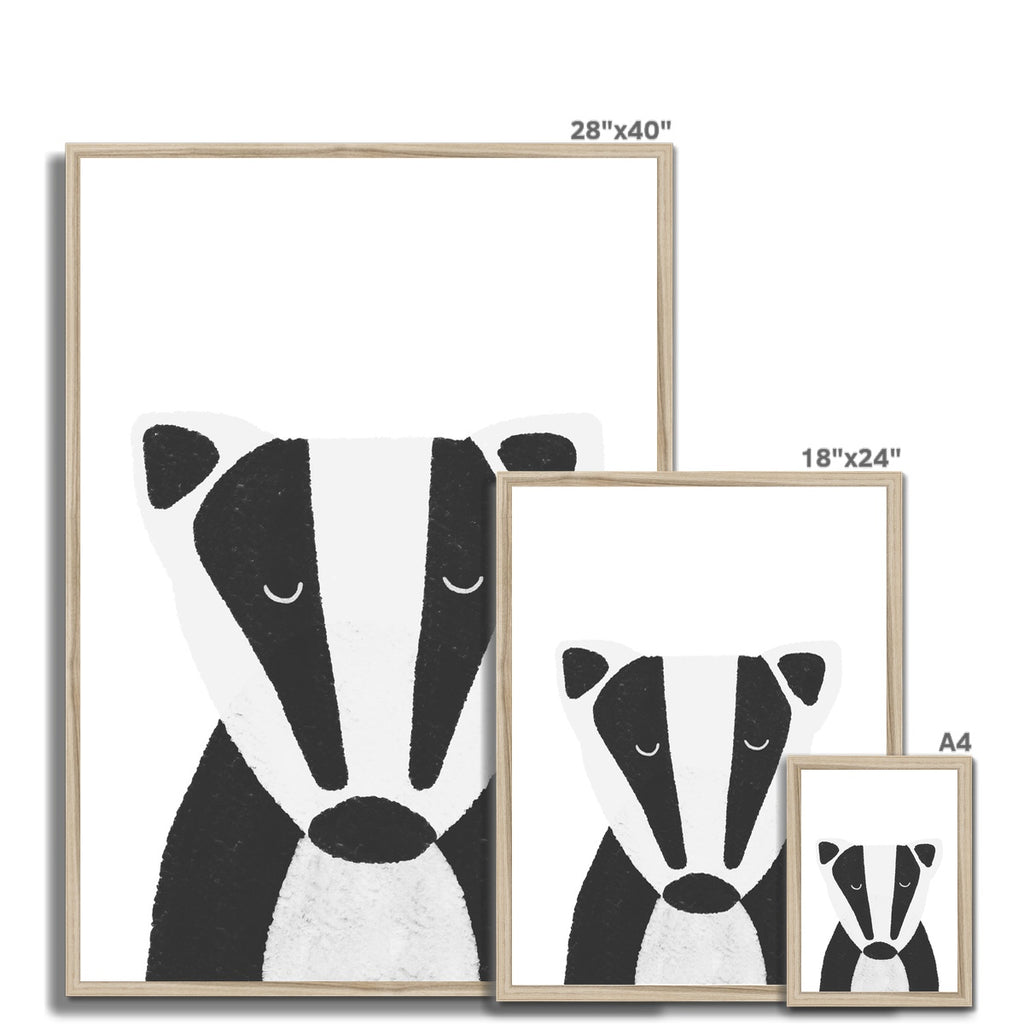 Badger Print - Plain |  Framed Print