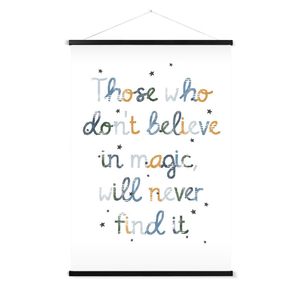 Believe in Magic Quote - Blue |  Fine Art Print with Hanger