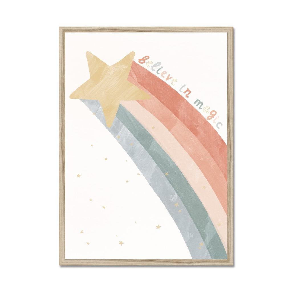 Shooting Star Print - Believe in Magic |  Framed Print