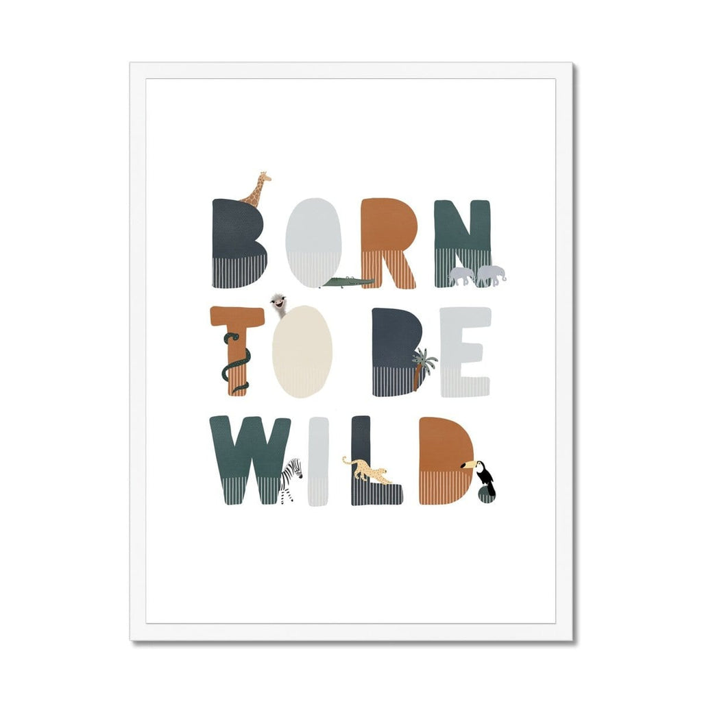 Born To Be Wild Print - Navy Illustrated |  Framed Print