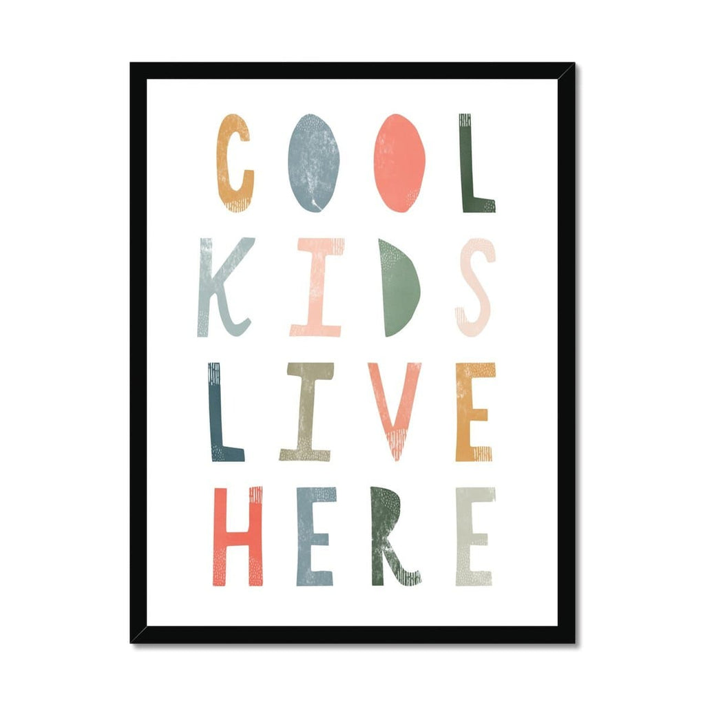 Cool Kids Live Here - Space Colours |  Framed Print