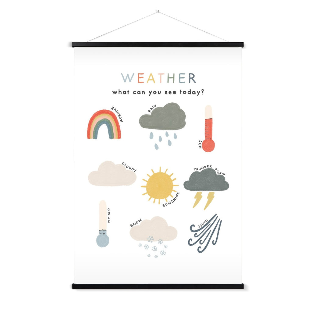 Weather Chart Print - Educational Art  |  Fine Art Print with Hanger