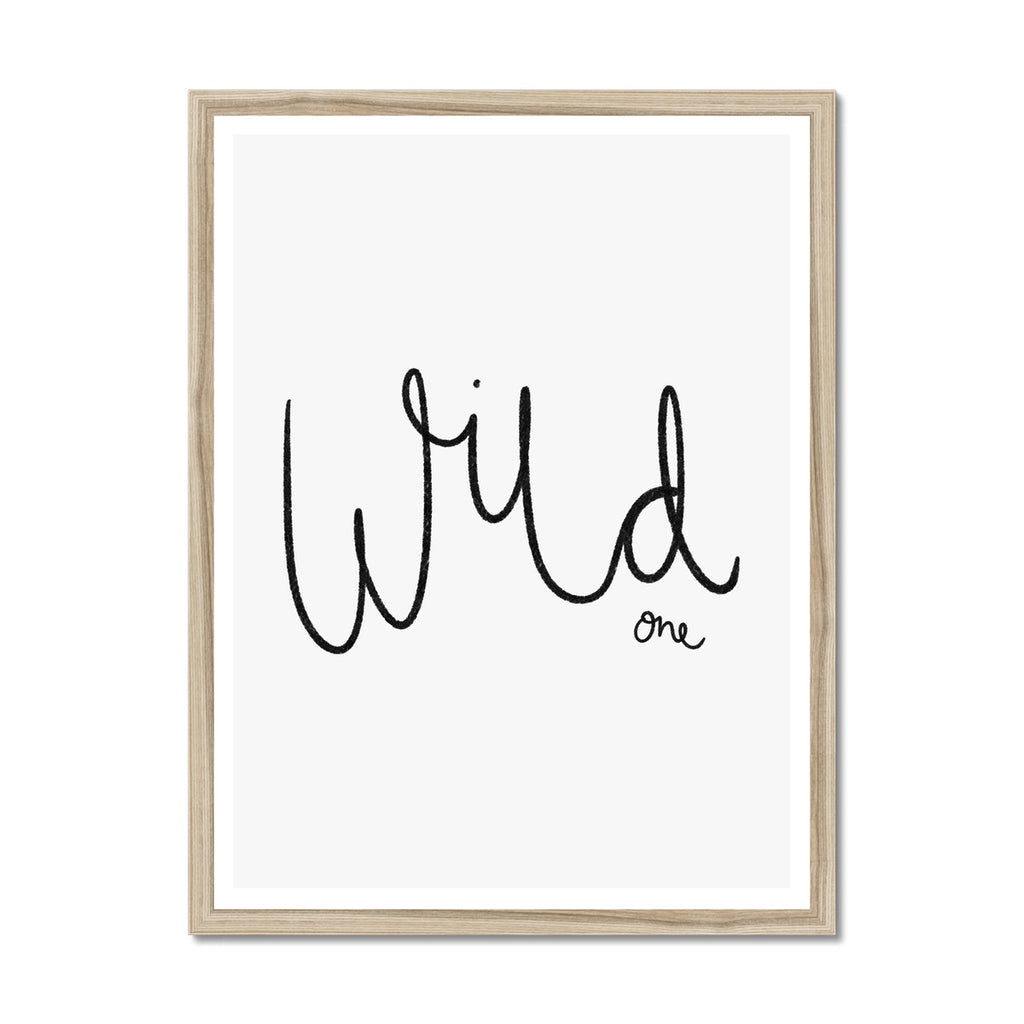 Wild One - Black, Grey |  Framed Print