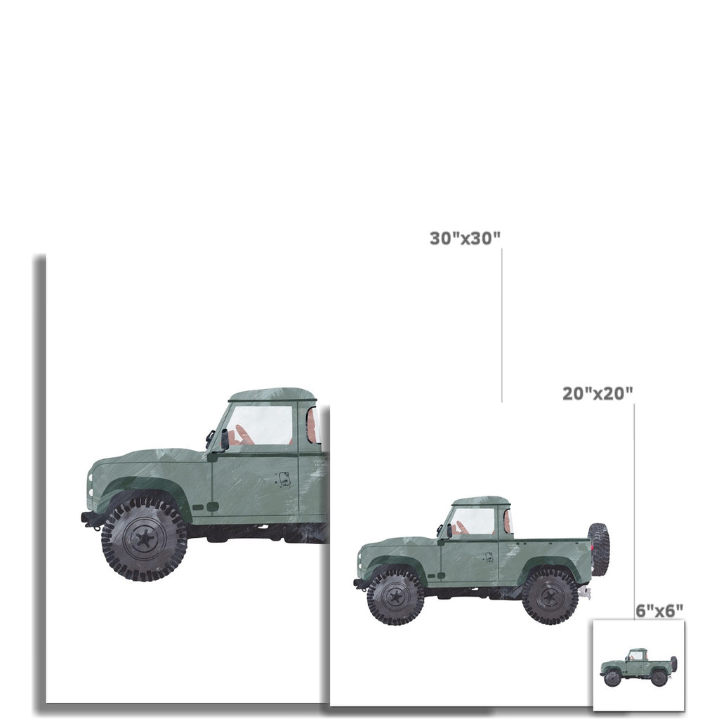 4x4 Jeep - Green Vintage |  Unframed