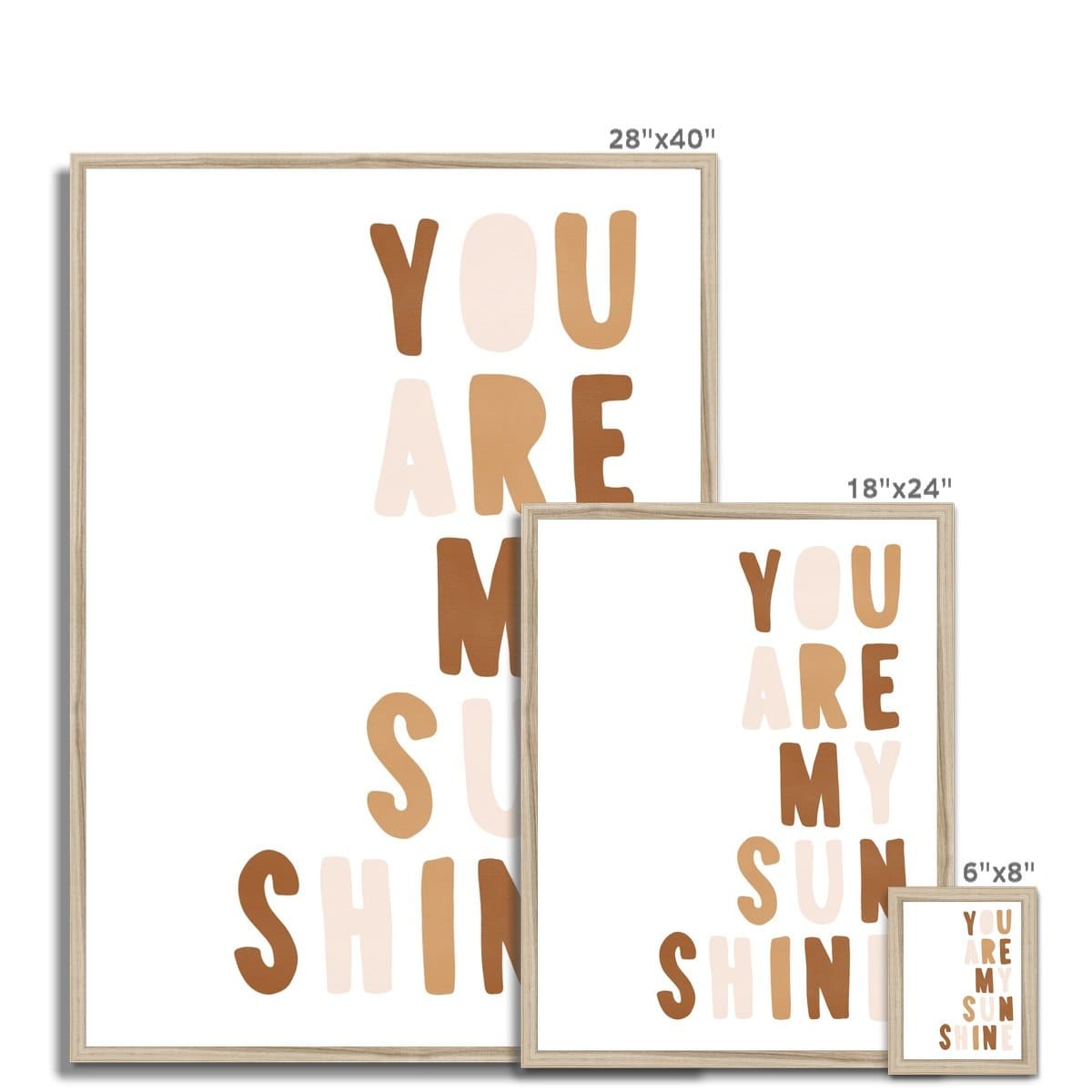 You Are My Sunshine - Neutral Burnt Umber |  Framed Print