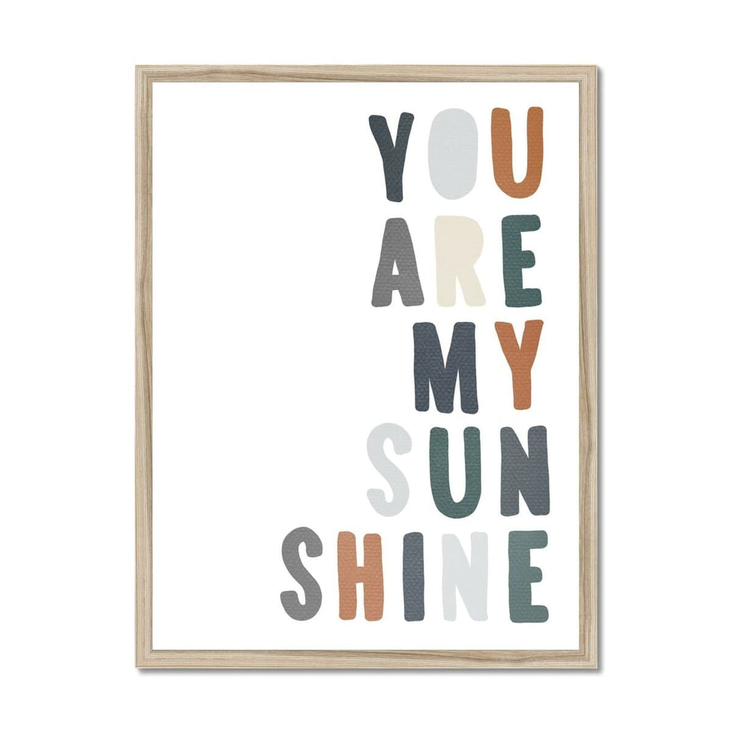 You Are My Sunshine - Navy & Brown |  Framed Print