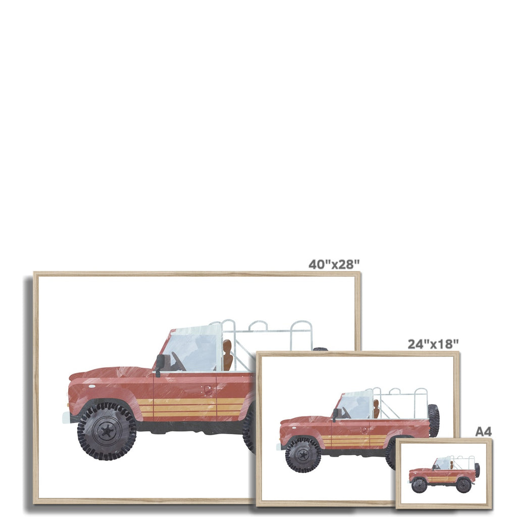 4x4 Jeep - Red Beach |  Framed Print