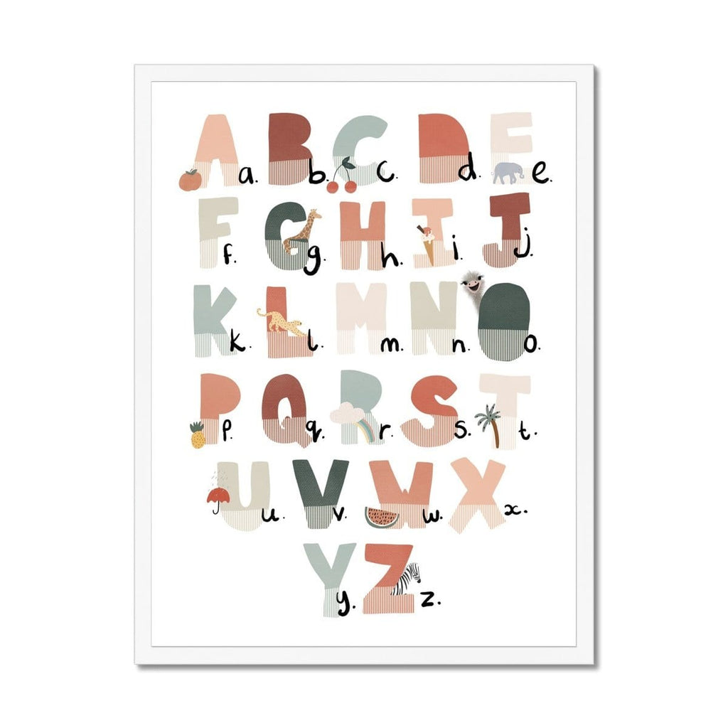 Alphabet Chart - Tutti-Frutti, Illustrated |  Framed Print