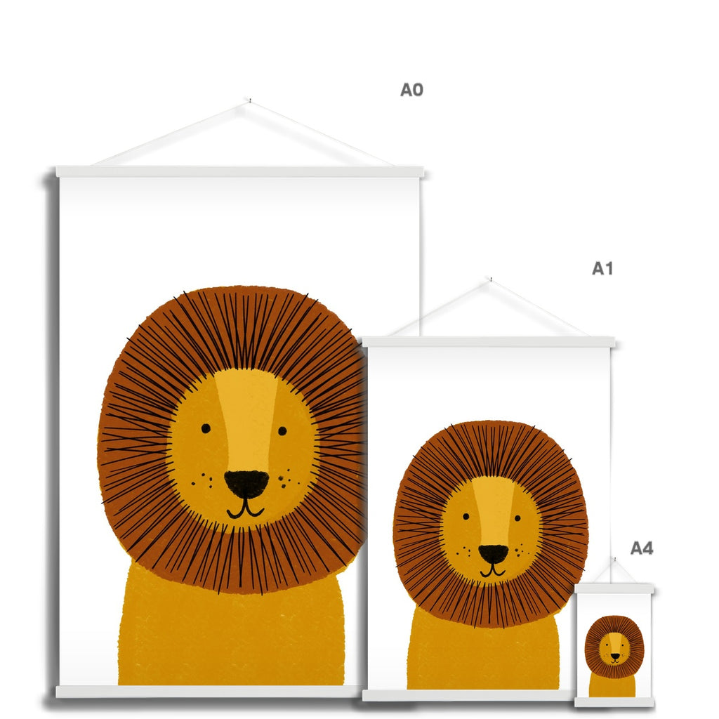 Lion - Kids Jungle Art |  Fine Art Print with Hanger