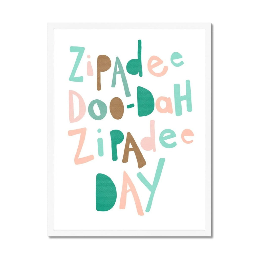 Zipadee Doo Dah - Pink & Green |  Framed Print