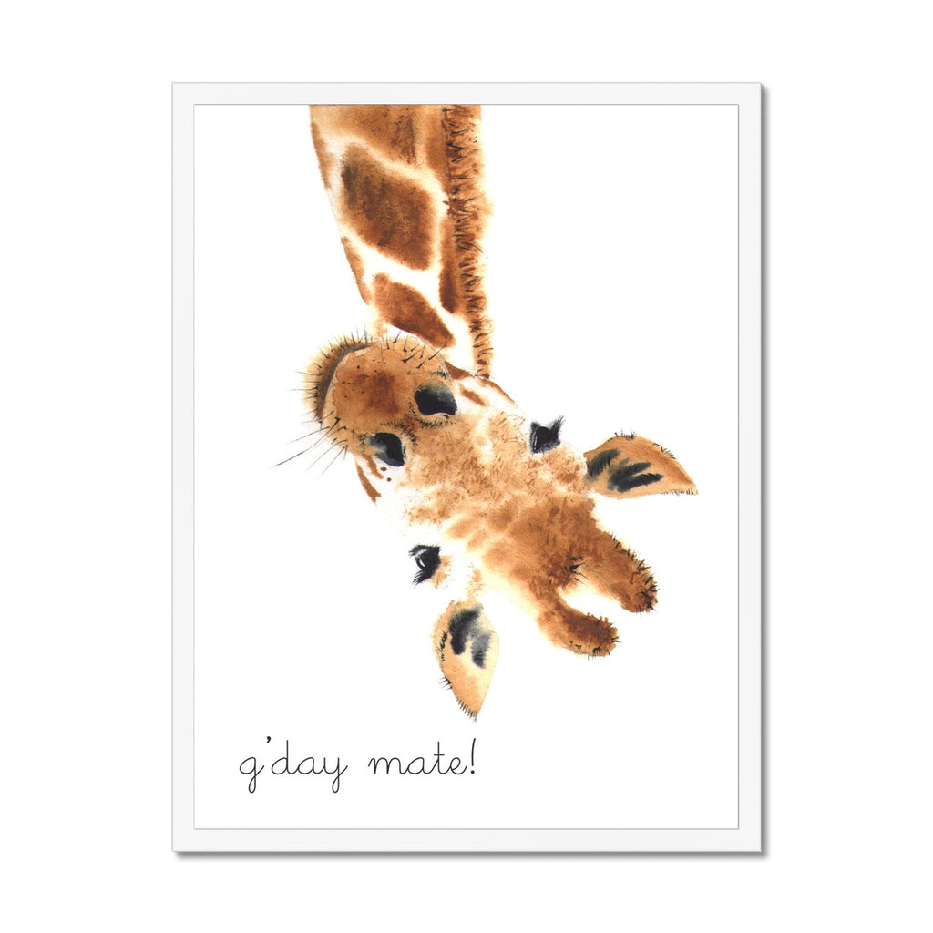 G'Day Mate Giraffe |  Framed Print