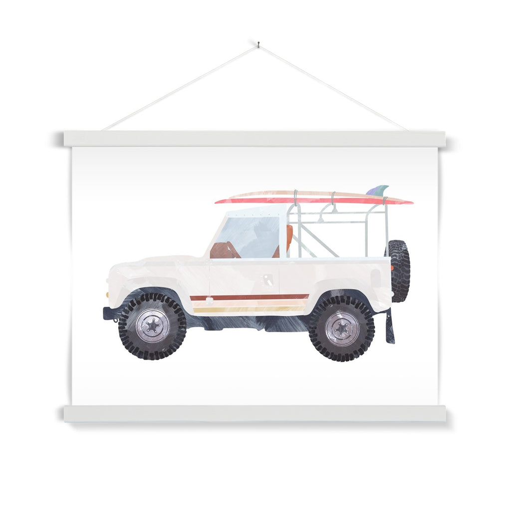 4x4 Jeep - White Beach |  Fine Art Print with Hanger