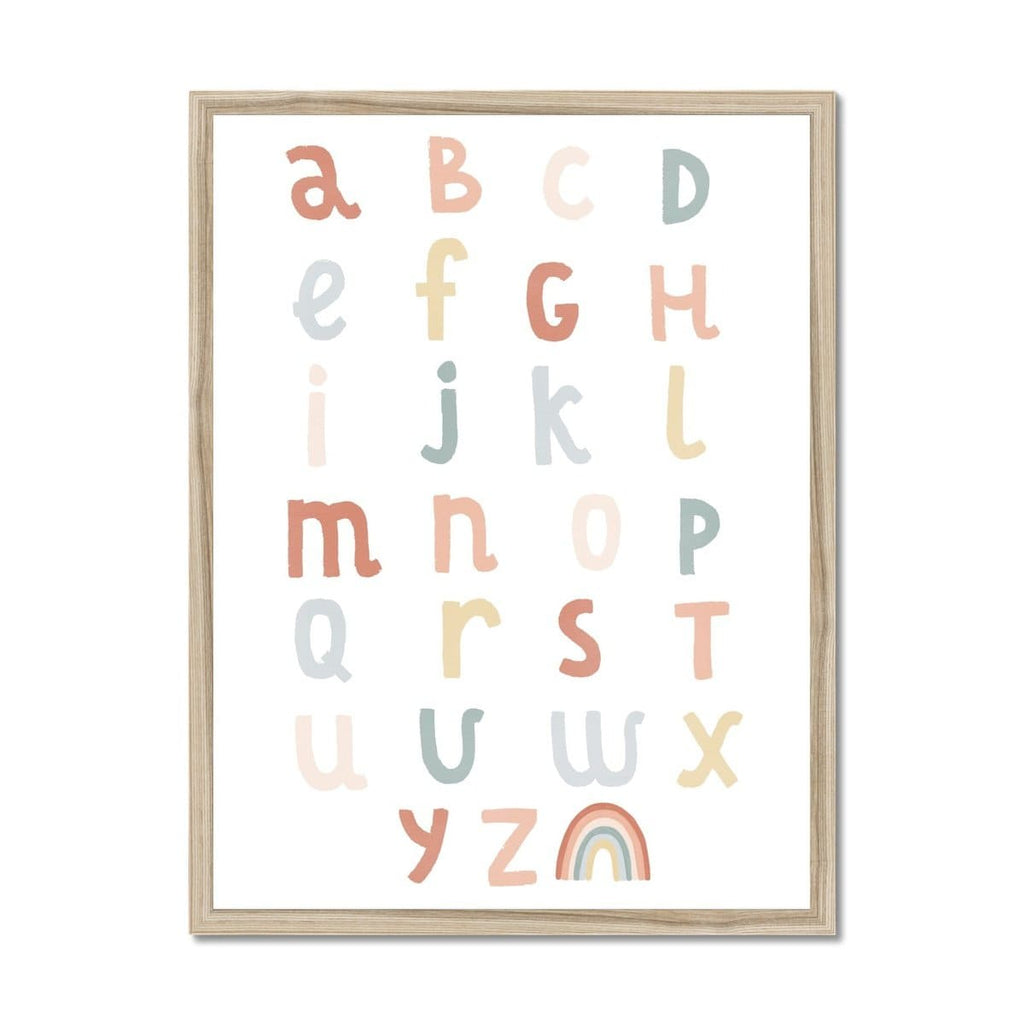 Alphabet Chart - Subtle Rainbow |  Framed Print