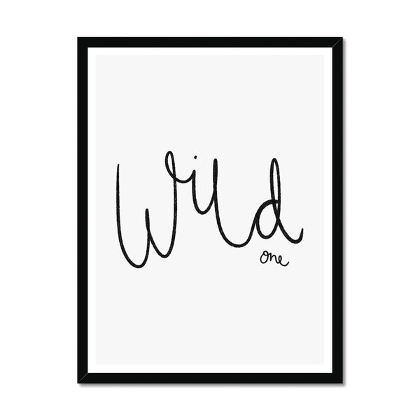 Wild One - Black, Grey |  Framed Print