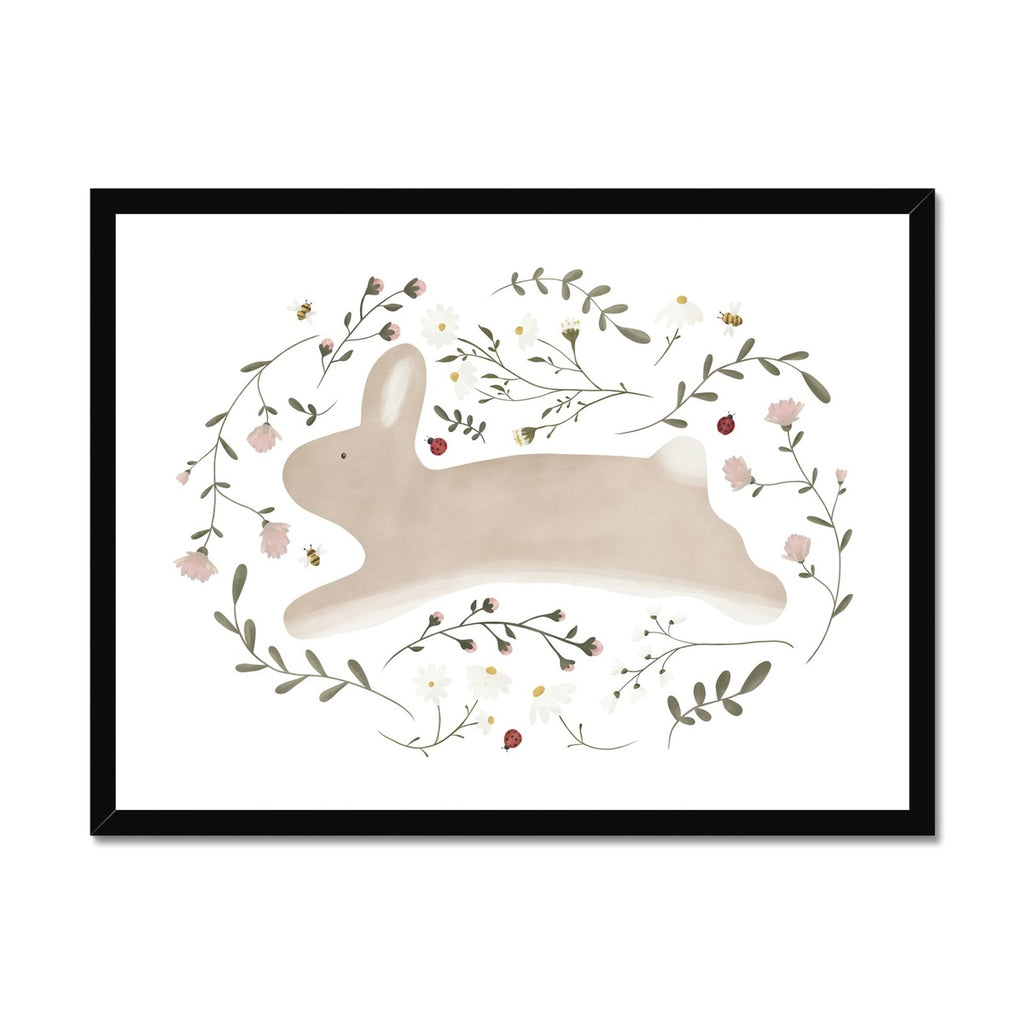 Floral Bunny Rabbit |  Framed Print