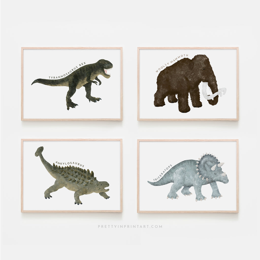 Dinosaur Art - Woolly Mammoth |  Fine Art Print with Hanger