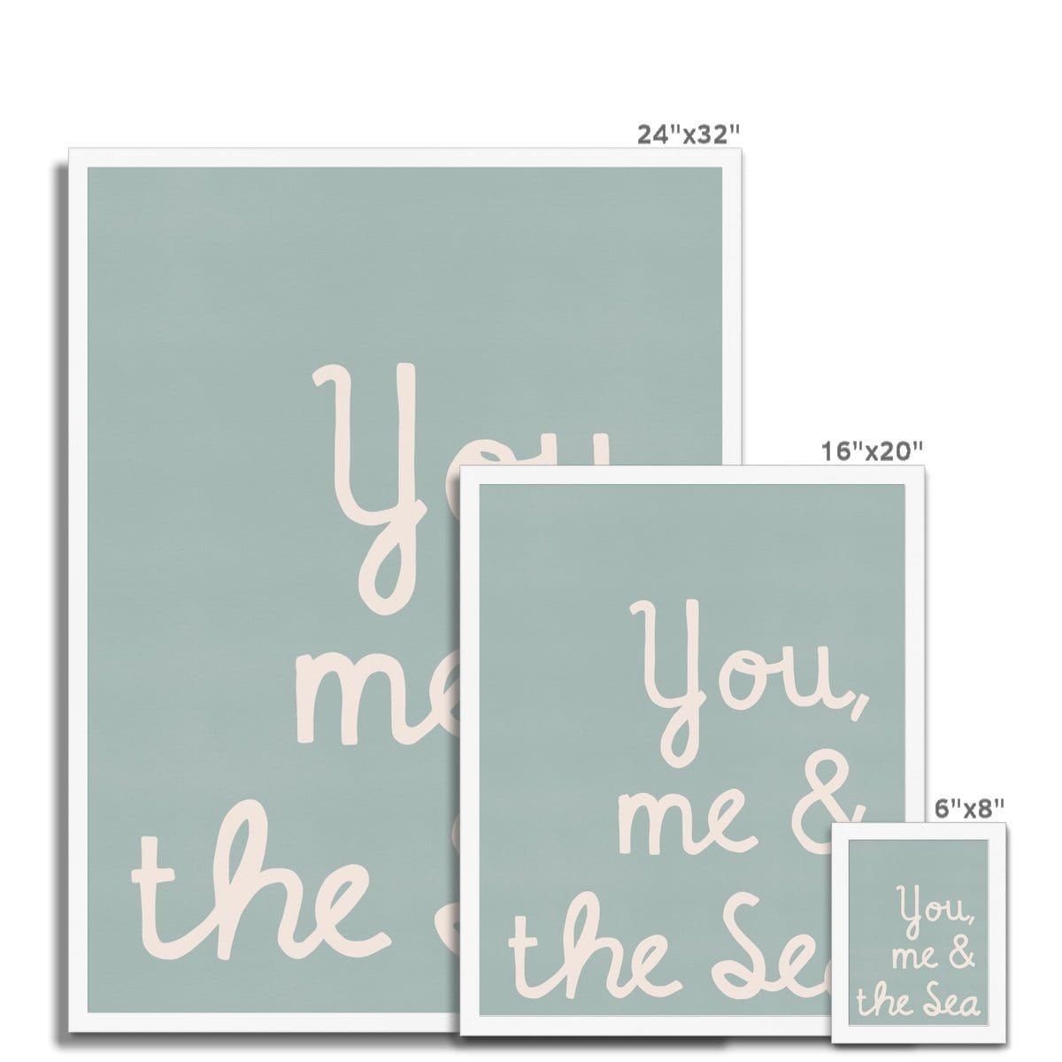 You, Me & The Sea - Quote |  Framed Print